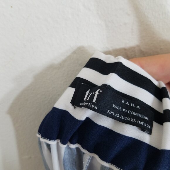 Zara Pull-On High Rise Wide Leg Pants Striped Crop Size XS - Picture 5 of 5